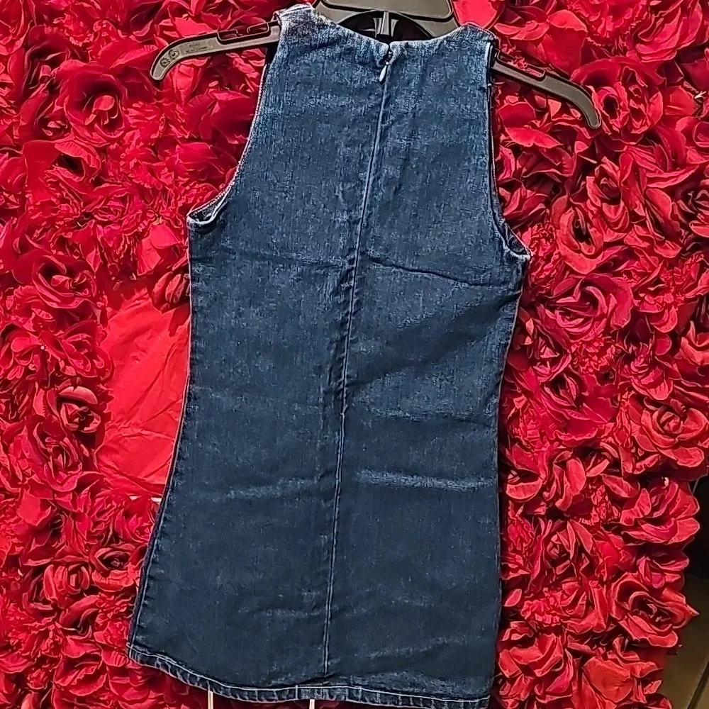 Girls Children's Place Jean Dress Size 6 with Sequin Applique-Like New